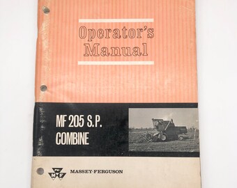 Vintage Massey-Ferguson MF 205 SP Combine Operator's Manual 1966