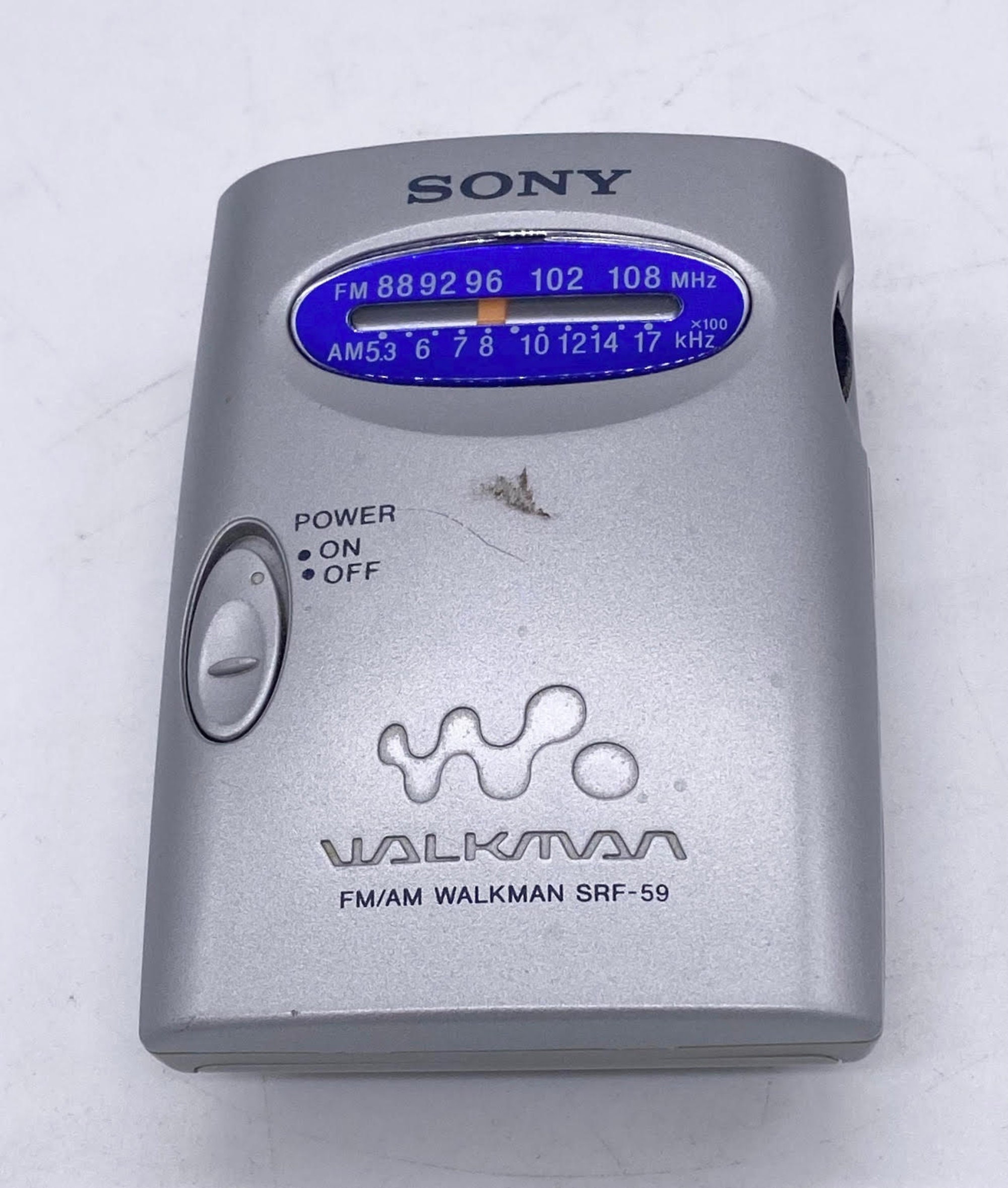 Vintage Sony Walkman SRF-59 Personal AM/FM Stereo Radio Silver W