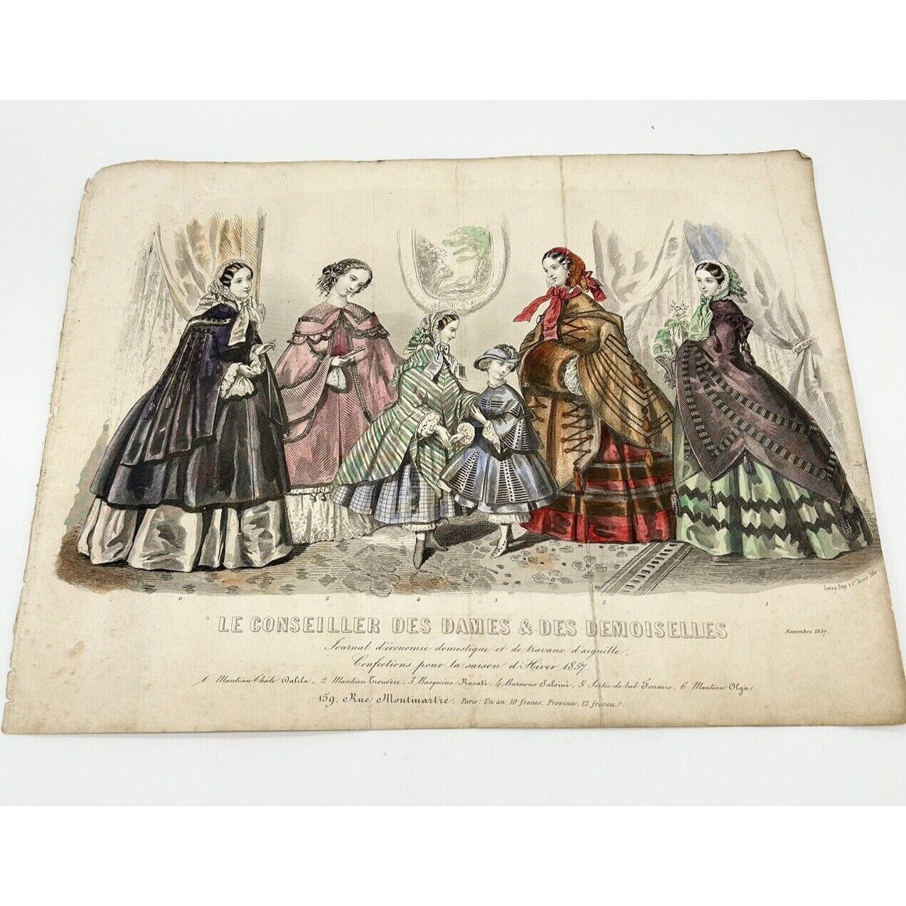 Vintage Print Le Conseiller Des Dames & Des Demoiselles 1857 Vintage Print Le Conseiller Des Dames & Des Demoiselles 1857