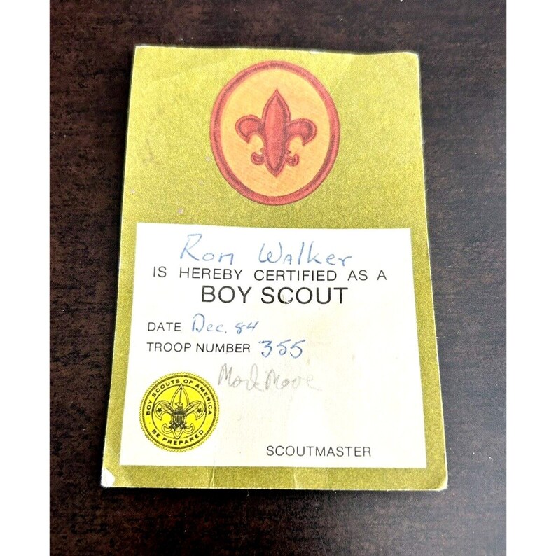 Vintage Boy Scout Welcome/badge Card No. 3410 1984 Troop Number 355 P1 ...