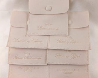 Jewelry Pouches, Bridal Party Jewelry, Bridesmaid Proposal, Bracelet and Earring Storage