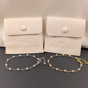Gold Pearl bracelet, Silver Pearl Bracelets, Bridesmaid Bracelets, Bridal Party Favors, Proposal Box Bracelet, Bridesmaid Pearl Bracelet