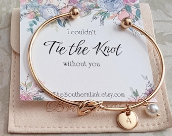 Gold Initial Pearl Bracelet: 14K Gold Plated Bridesmaid Jewelry, Bridal Party Favors