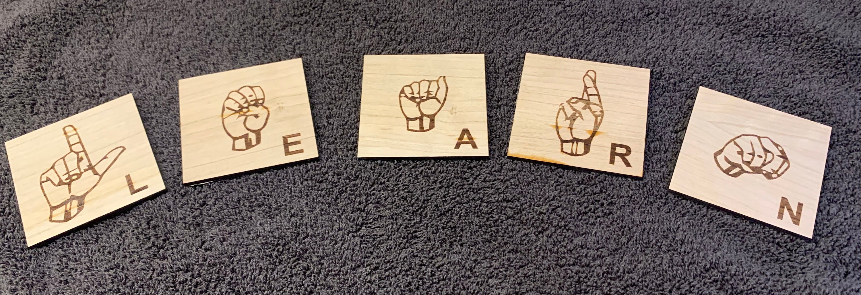 ASL Sign Language Wood Tiles Second Language ASL Wall Etsy