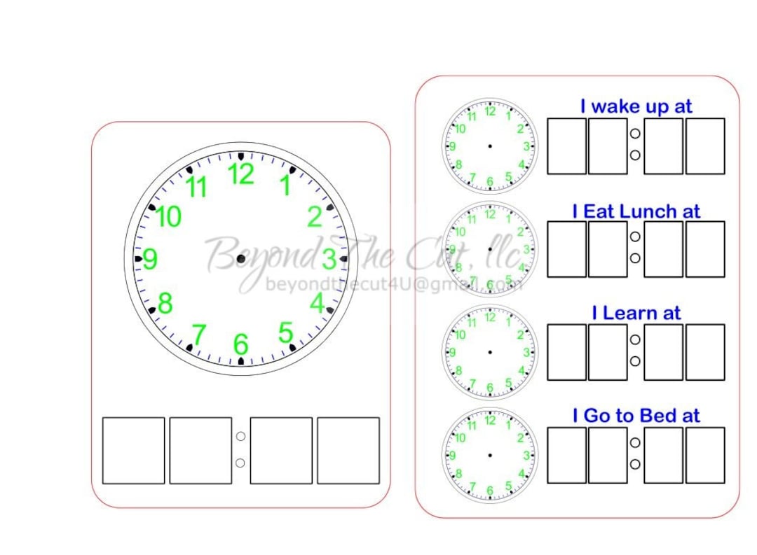 Clock Tracing Mat Clock Tracing Board SVG File Ready Remote