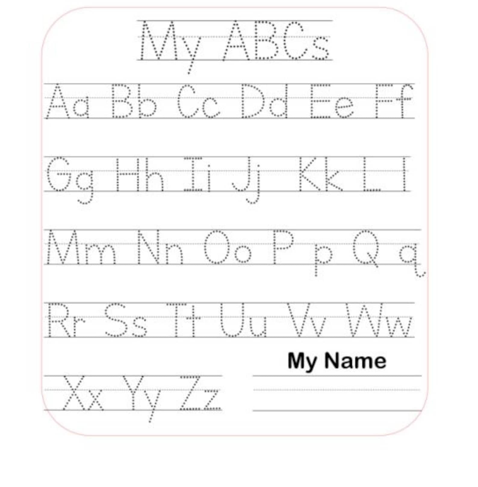 Tracing Mat DOTTED Line Letters ABC Letters Numbers Etsy