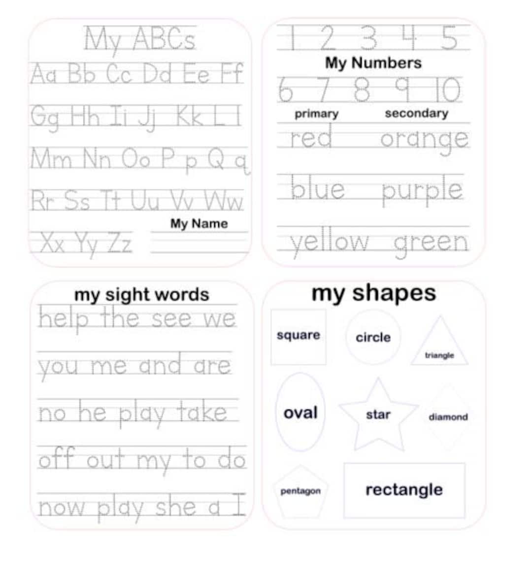 Tracing Mat DOTTED Line Letters ABC Letters Numbers Tracing Board