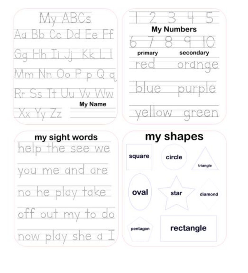 Tracing Mat DOTTED Line Letters ABC Letters Numbers Etsy