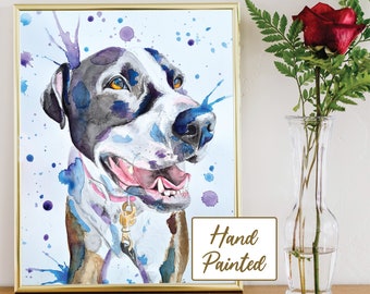 Custom Pet Portrait Watercolour Painting from Photo | Personalised Hand Painted Dog Cat Artwork