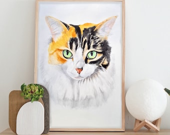Realistic Custom Pet Portrait Watercolour Painting from Photo | Personalised Hand Painted Pet Artwork
