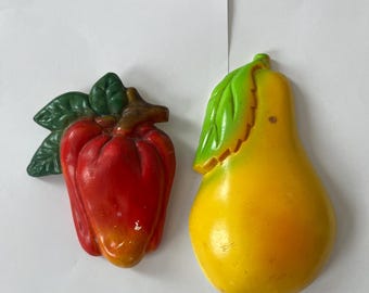 Vintage chalkware fruit