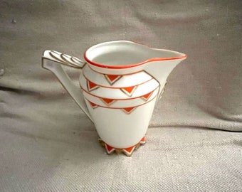 Antique German porcelain creamer. Volkstedt, hand painted