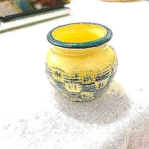 Adorable small textured Mid-century vase/pot made in Japan.