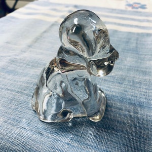 Cute vintage puppy dog glass candy container dispenser. Collectible!
