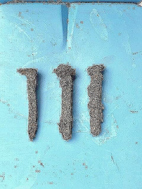 Industrial Vintage/Urban Archaeology  antique completely rusted railroad spike.