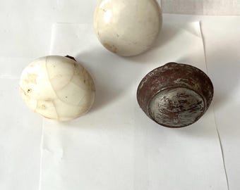 Collection of 3 antique doorknobs