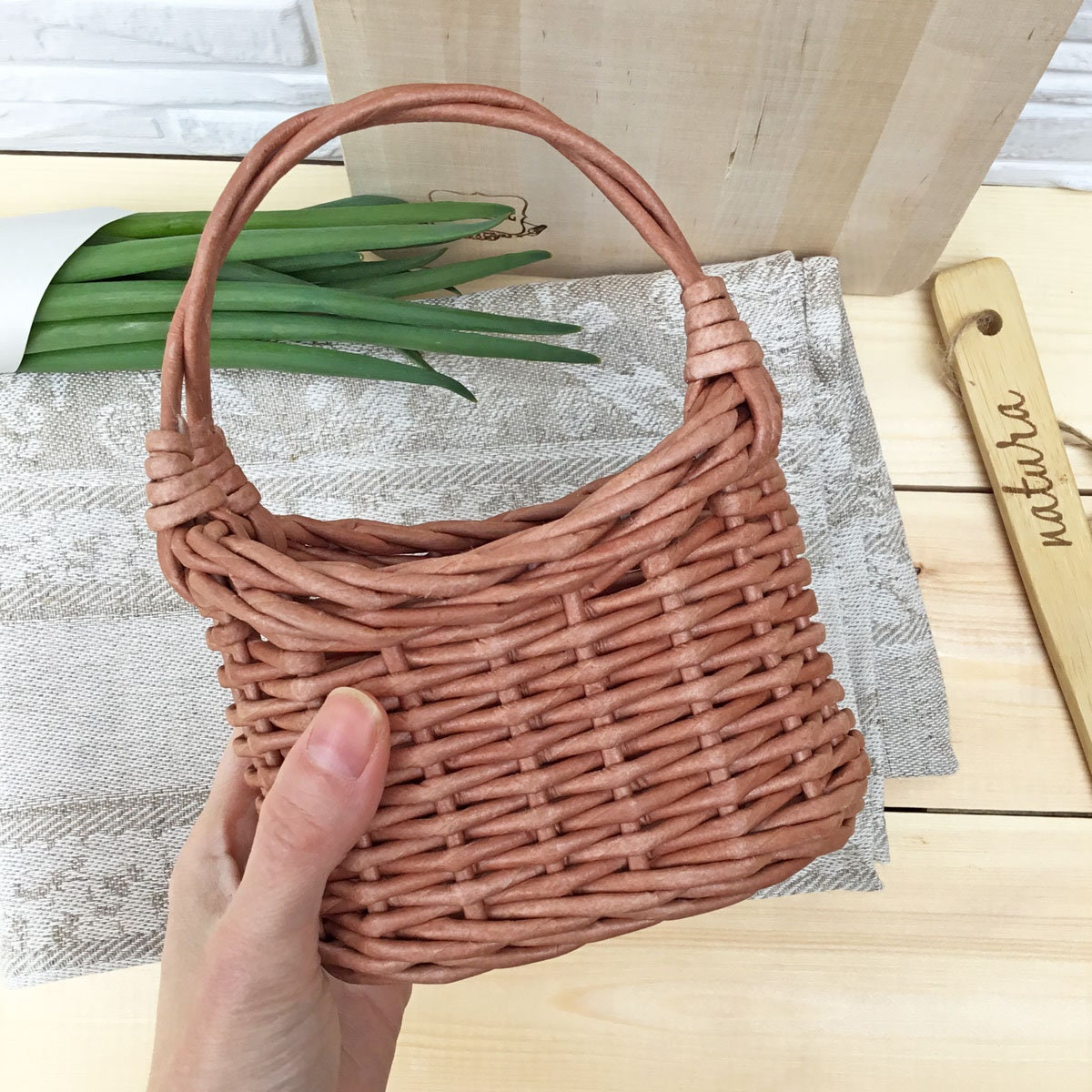 Flower Girl Basket Little Wicker Basket Handwoven Oval Etsy