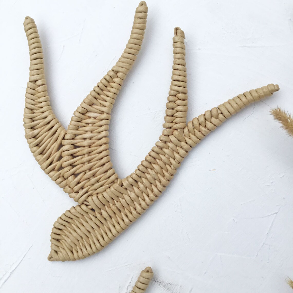 Wall decor boho Wicker birds for woodland nursery or kids Etsy