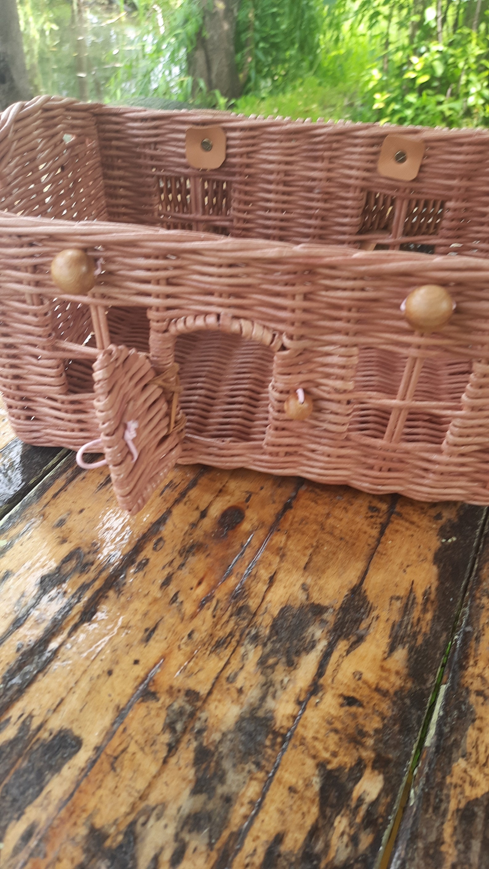 A doll's wicker house with an opening roof travel doll Etsy