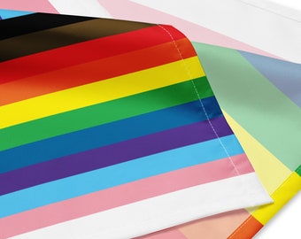 Pride For All Bandana - BIPOC + Trans Inclusive Regenbogen Halstuch für Erwachsene, Hunde, Katzen und alle! Lebendige + helle, schöne Qualität Queer Hanky