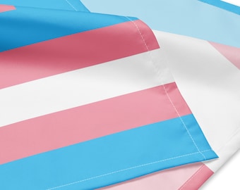 Trans Pride Bandana - Transgender Regenbogen Halstuch für Erwachsene, Hunde, Katzen und alle! Lebendige + helle, große Qualität Queer Hanky.