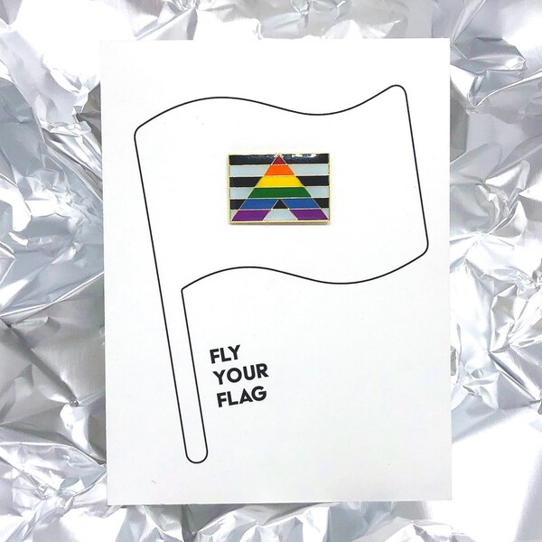 Straight Ally Pride Flag Pin -- Fly Your Flag -- Metal Lapel Pin Brooch Strait Queer Ally Pride LGBTQA2 Straight Pride Flag Lapel Flag Pin