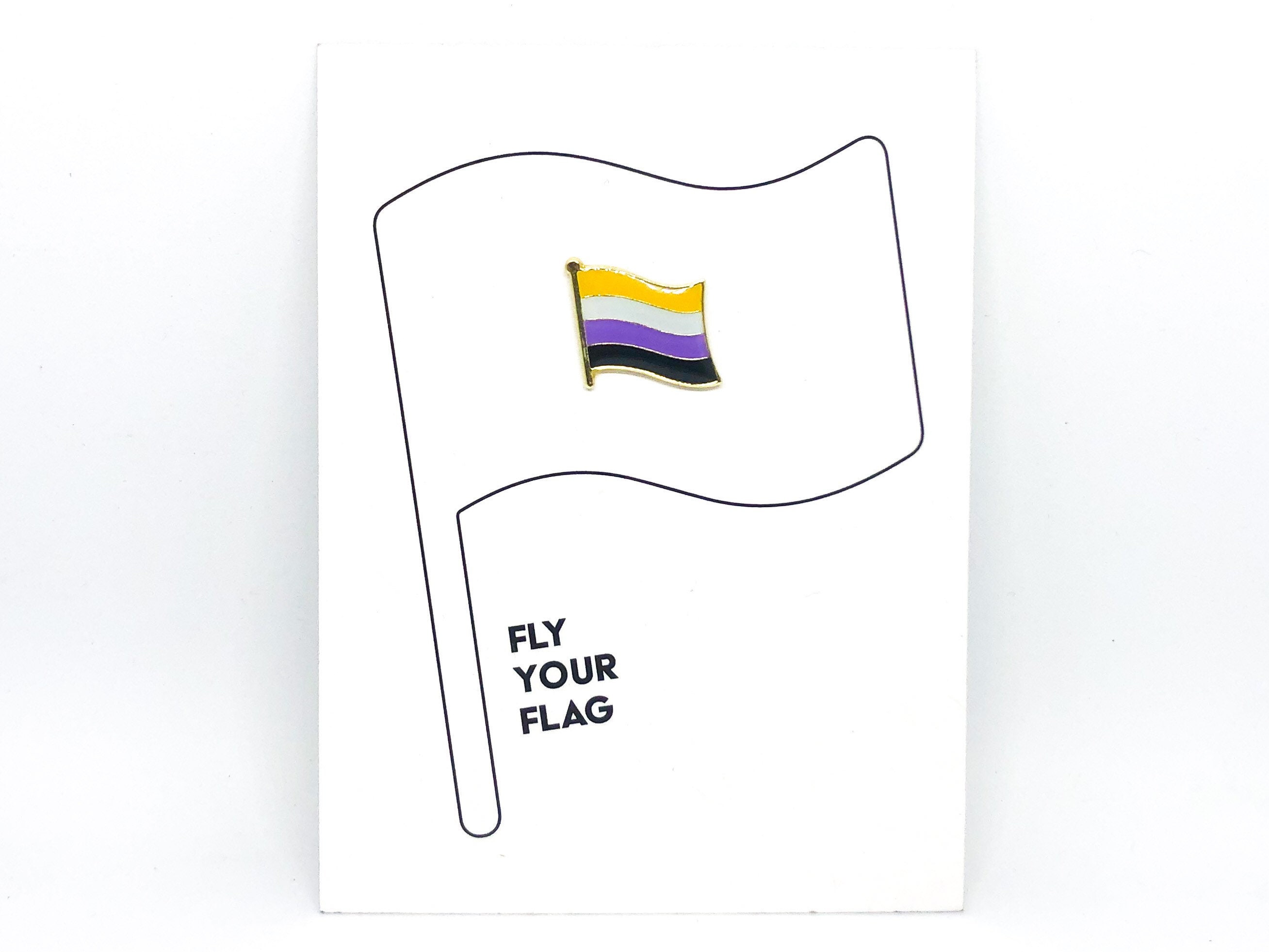 Nonbinary Pride Flag Pin Fly Your Flag Metal Lapel Pin Etsy Canada