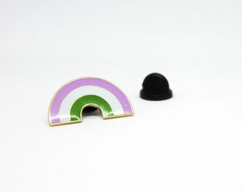 Genderqueer Pride Rainbow Pin -- Fly Your Flag -- Metal Lapel Pin Brooch Rainbow Gender Queer Pride Rainbow Pin