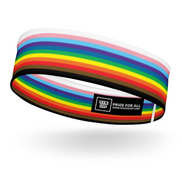 Pride For All Soft, Stretchy Headband, Comfy, Moisture-wicking Perfect Inclusive BIPOC Trans LGBTQA2+ Pridewear Workout Gear Queer Sweatband