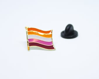 Lipstick Lesbian Les Pride Flag Pin 1” Round Circle Shape Metal Button Pin Badge Pinback 1 inch Pin 25 mm 2.5 cm 