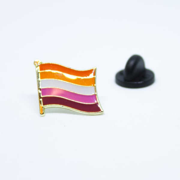 Sunset Lesbian Pride Flag Pin -- Fly Your Flag -- Metal Lapel Pin Brooch Lez Flag Pride Button LGBTQA2 Flag Pin