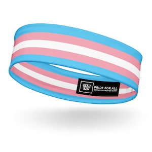Trans Pride Soft, Stretchy Headband, Comfy, Moisture-wicking Perfect Transgender Pridewear Workout Gear Queer Sweatband