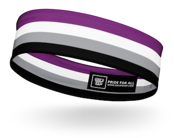 Asexual Pride Soft, Stretchy Headband, Comfy, Moisture-wicking Perfect Ace Pridewear Workout Gear Queer Sweatband