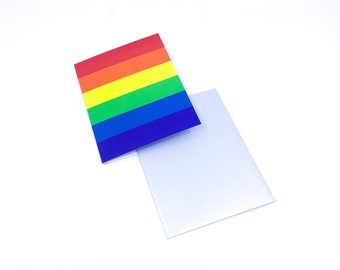 Gay Pride Greeting Note Card / LGBTQ+ Pride Flag Blank Inside Writable Mailable Greeting Birthday Coming Out Card