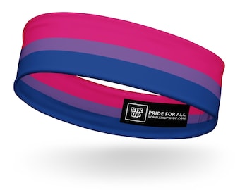 Stirnband für bisexuellen Stolz | Feuchtigkeitsableitendes Schweißband fürs Training | Geschenk für Bisexuellen-Stirbhaar-Fans | Dehnbares Sport-Haarband | LGBTQ-Accessoire