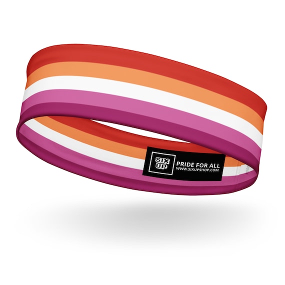 Lesbian Pride Soft, Stretchy Headband, Comfy, Moisture-wicking Perfect Sunset Community Lez Pridewear Workout Gear Queer Sweatband