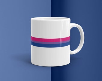 Bisexuell Pride Streifen glänzende Keramik Kaffeetasse Teetasse / Subtile Bi Pride Trinkgefäße / Macht eine perfekte Tasse & ein tolles Geschenk!