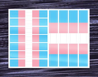 Transgender Pride Bar Aufkleber - Bogen mit 11 Aufklebern / Transgender Pride Auto Laptop Planner Sticker Aufkleber