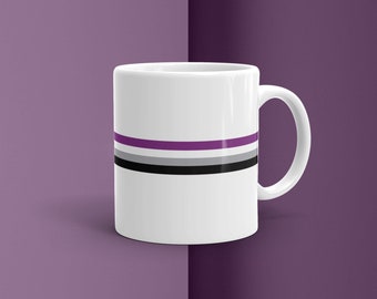 Asexual Pride Stripe glänzende Keramik Kaffeetasse Teetasse / Subtile Ace Pride Trinkgefäße / Macht eine perfekte Tasse und ein tolles Geschenk!