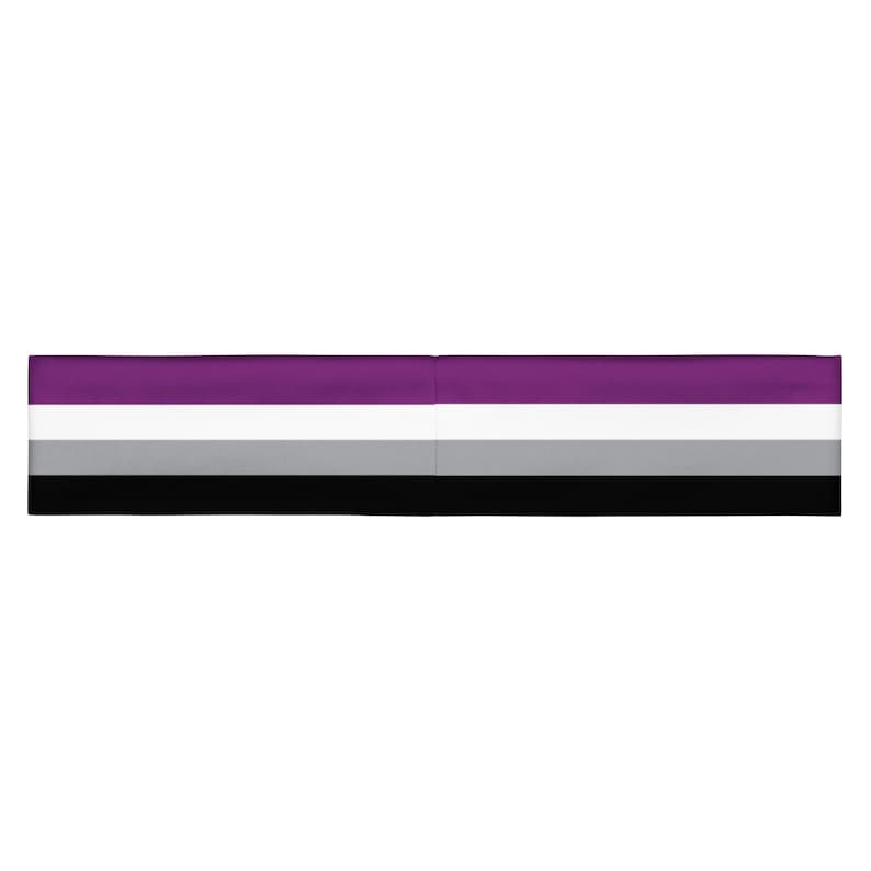 Weiches, dehnbares Stirnband für asexuelle Pride-Bewegung, bequem, feuchtigkeitsableitend, perfektes Sport- und Trainingsaccessoire für queere Menschen Bild 2