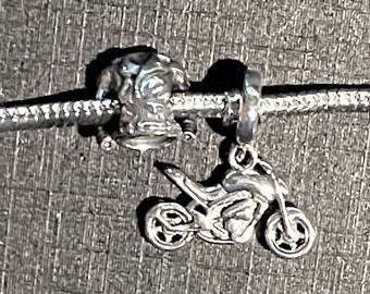 Biker Jacket Charm fits Pandora Bracelet , Motorcycle Charm , Motorcycle Dangle Charm , Motorcycle Jacket Charm , 925 Sterling Silver