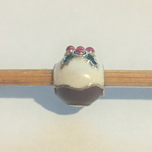 Christmas Pudding Charm fits Pandora Bracelets  , Silver