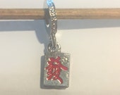 Pandora Style 2021 Chinese New Year Release Charm , Silver Mahjong Dangle Charm