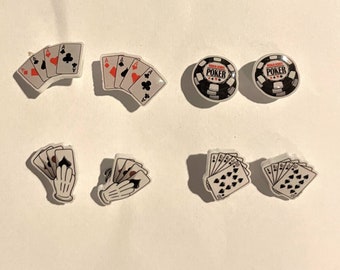 Poker Cards Stud Earrings ,  Poker Stud Earrings, Playing Cards Stud Earrings , Stainless Steel , Choose