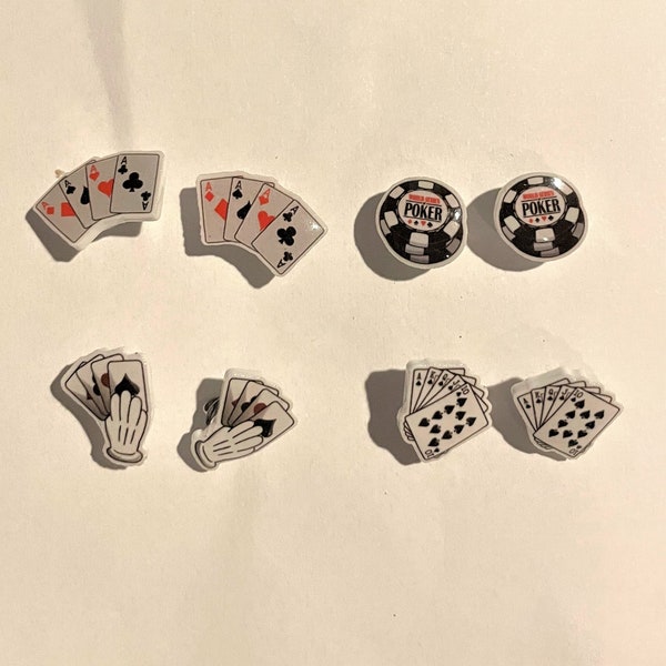 Poker Cards Stud Earrings ,  Poker Stud Earrings, Playing Cards Stud Earrings , Stainless Steel , Choose