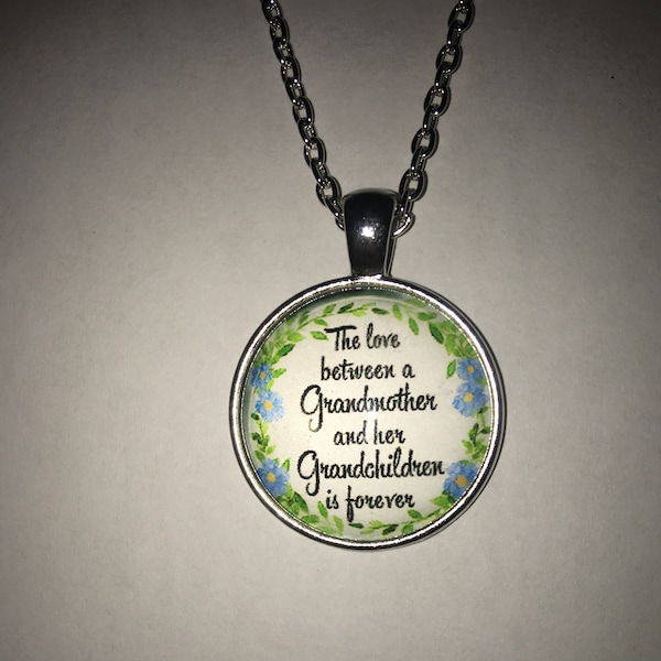 The love between a grandmother and grandchildren is Forever Glass Pendant Necklace, Grandmother Pendant , Mother’s Day Pendant