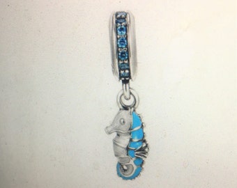 Tropical Seahorse Dangle Charm Seahorse Charm Charm Fits Pandora Bracelets Tropical Charm Silver Etsy Norway