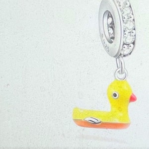 925 Sterling Silver Rubber Duckie Charm Bead 925 Sterling Silver Rubber Duckie Charm Bead