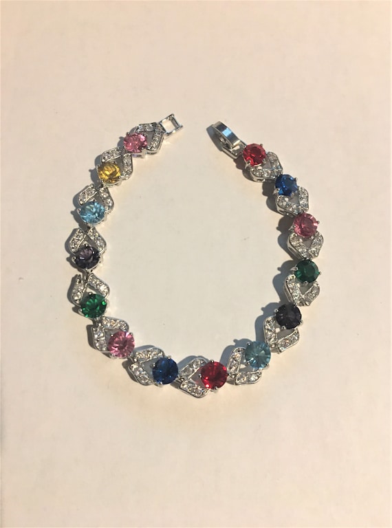 Multi Gemstone bracelet , Gemstone Tennis Bracelet