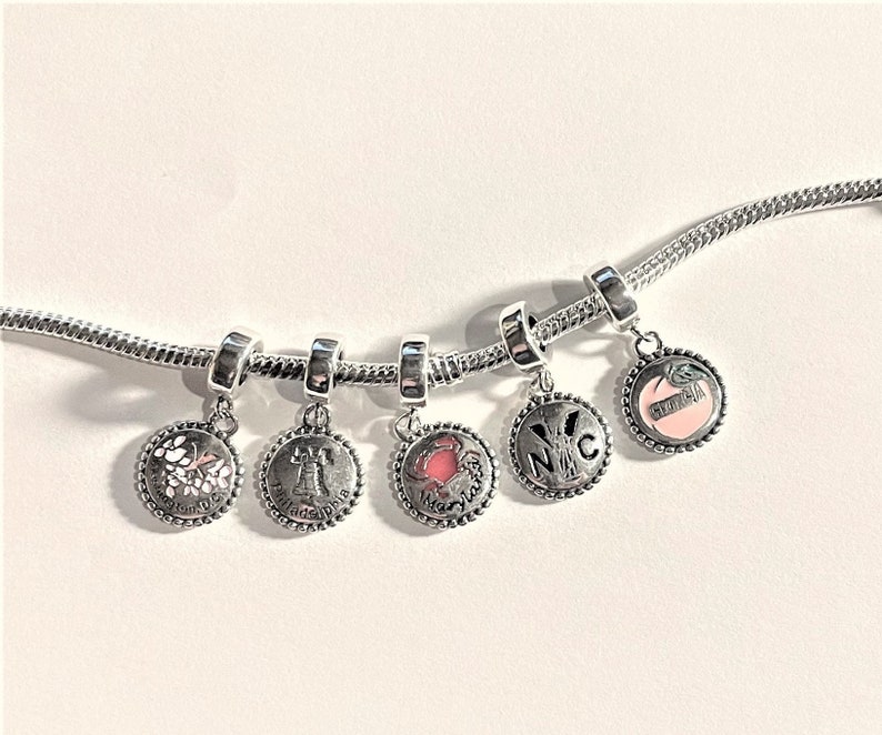 Pandora Style State Dangle Charms Washington DC Charm Etsy